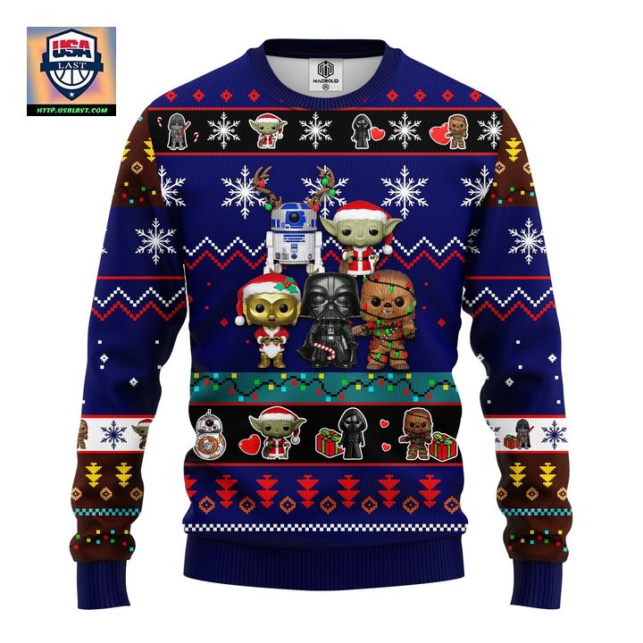 Star Wars Cute Ugly Christmas Sweater Blue 2 Amazing Gift Idea Thanksgiving Gift