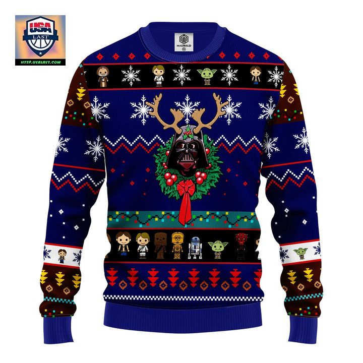 Star Wars Darth Vader Ugly Christmas Sweater Blue 1 Amazing Gift Idea Thanksgiving Gift