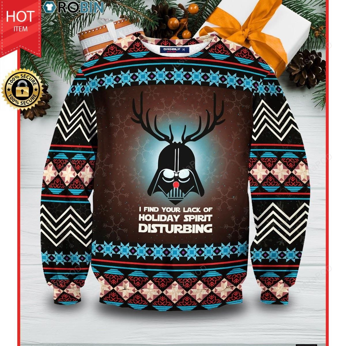 Star Wars I Find Your Lack Of Holiday Spirit Disturbing Ugly Christmas Sweater