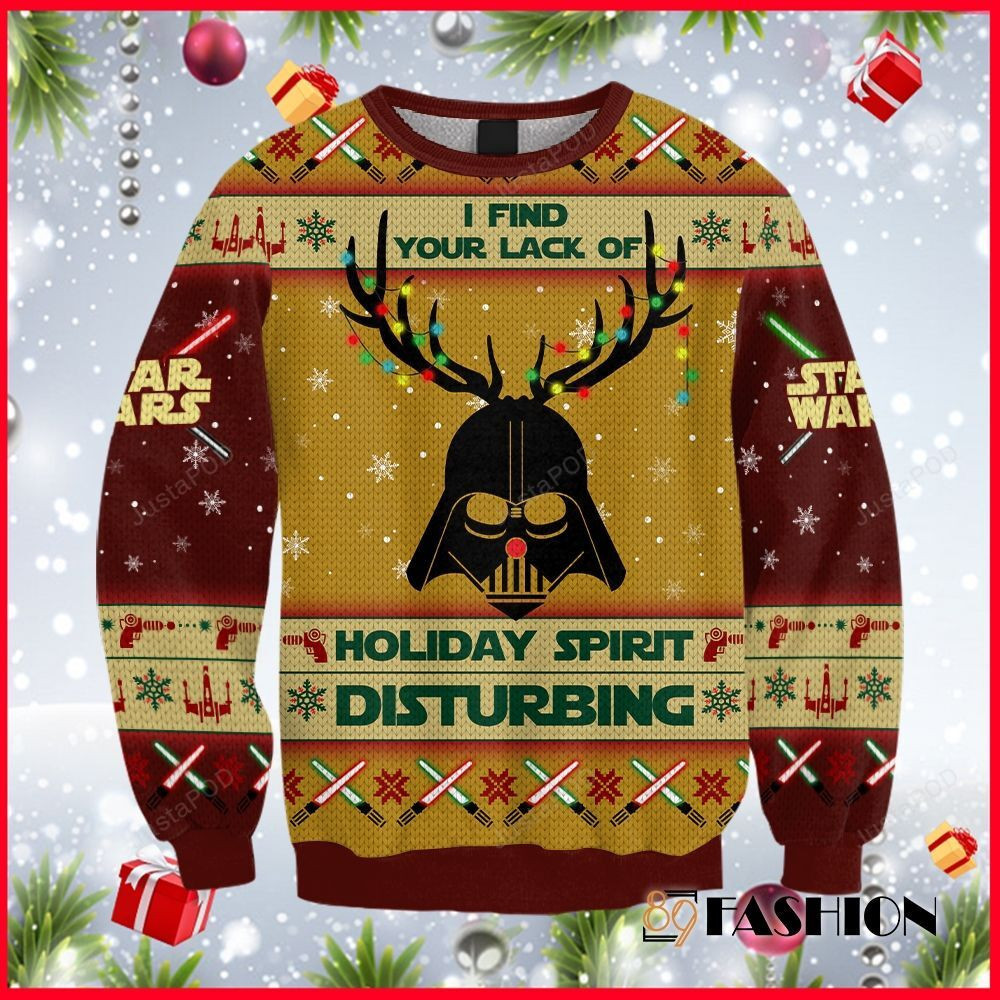 Star Wars I Find Your Lack Of Holiday Spirit Disturbing Ugly Christmas Sweater, Perfect Holiday Gift