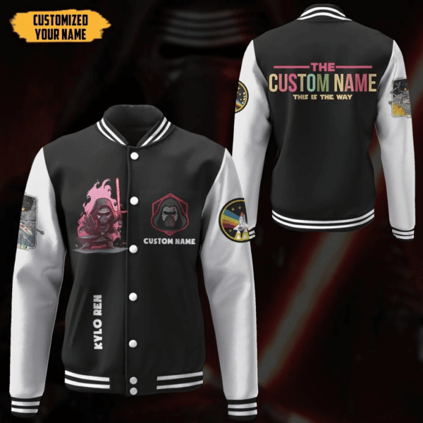 Star Wars Kylo Ren Personalized Name Baseball Jacket for Men & Women | Sci-Fi Fan Gift
