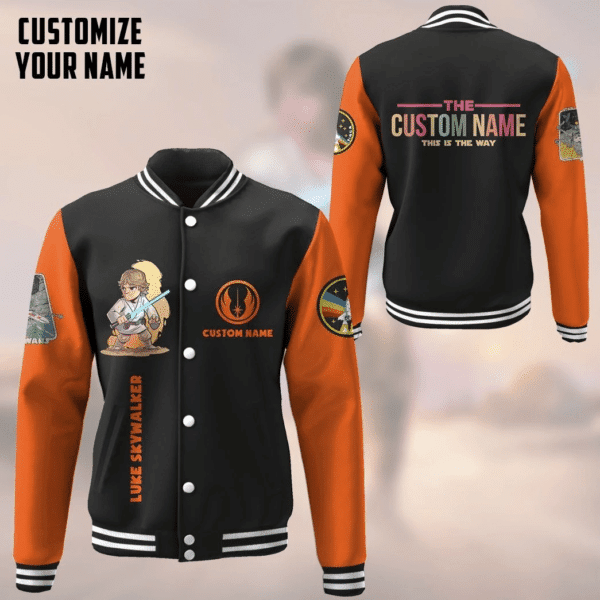 Star Wars Luke Skywalker Personalized Name Baseball Jacket for Men & Women | Sci-Fi Fan Gift