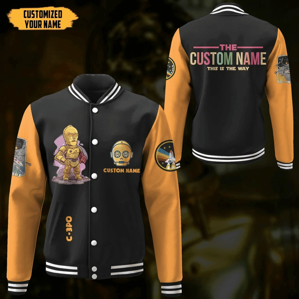 Star Wars Personalized Name Fashion Baseball Jacket for Men & Women | Sci-Fi Fan Gift