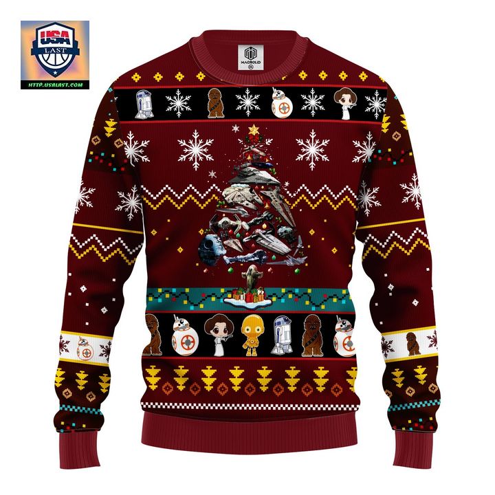 Star Wars Trips Ugly Christmas Sweater Brown Red 1 Amazing Gift Idea Thanksgiving Gift