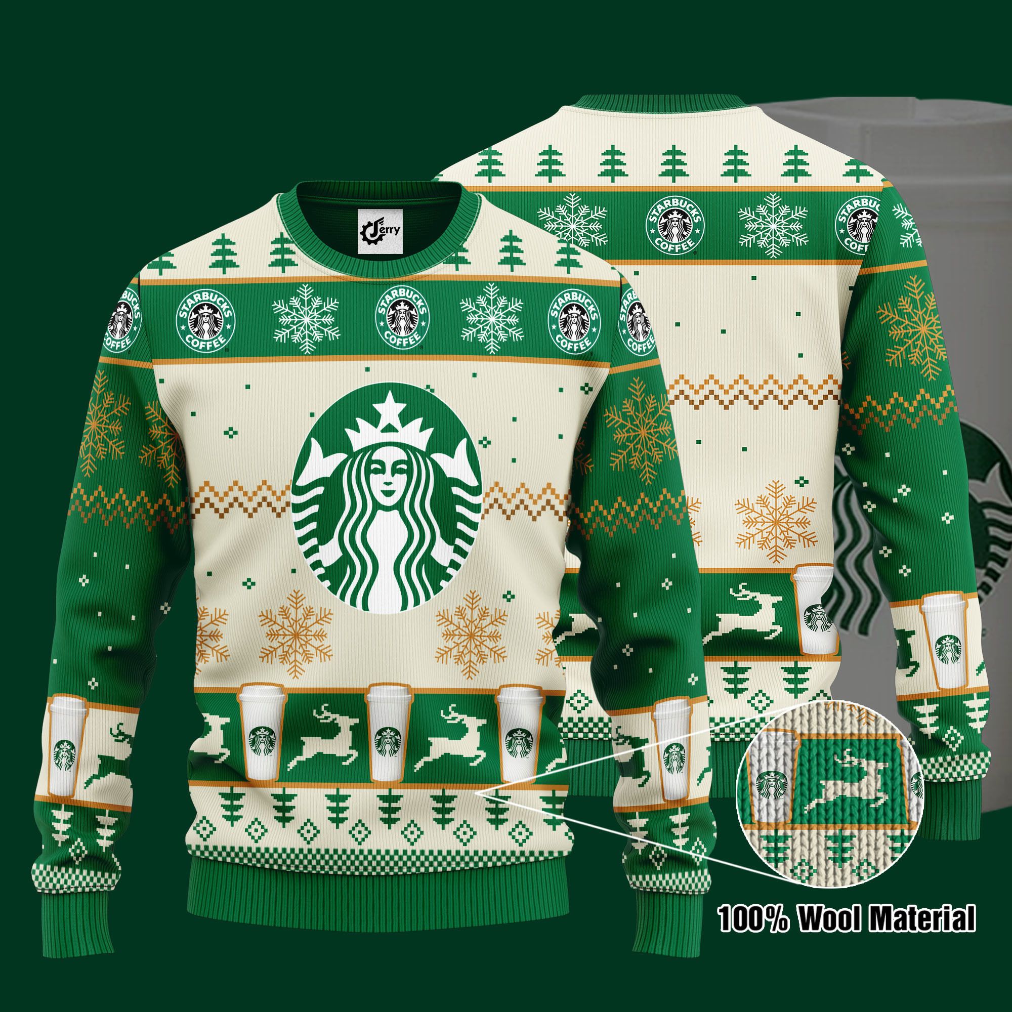 Starbucks 3D Print Ugly Christmas Sweater, Hoodie, Zip Hoodie, Bomber Jacket