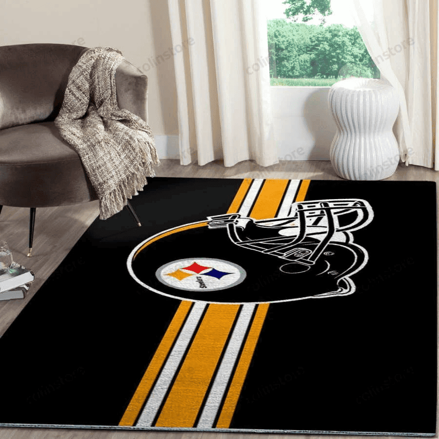 Steelers 3D Rectangle Area Rug – Full Print Carpet For Living Room & Bedroom Home Decor