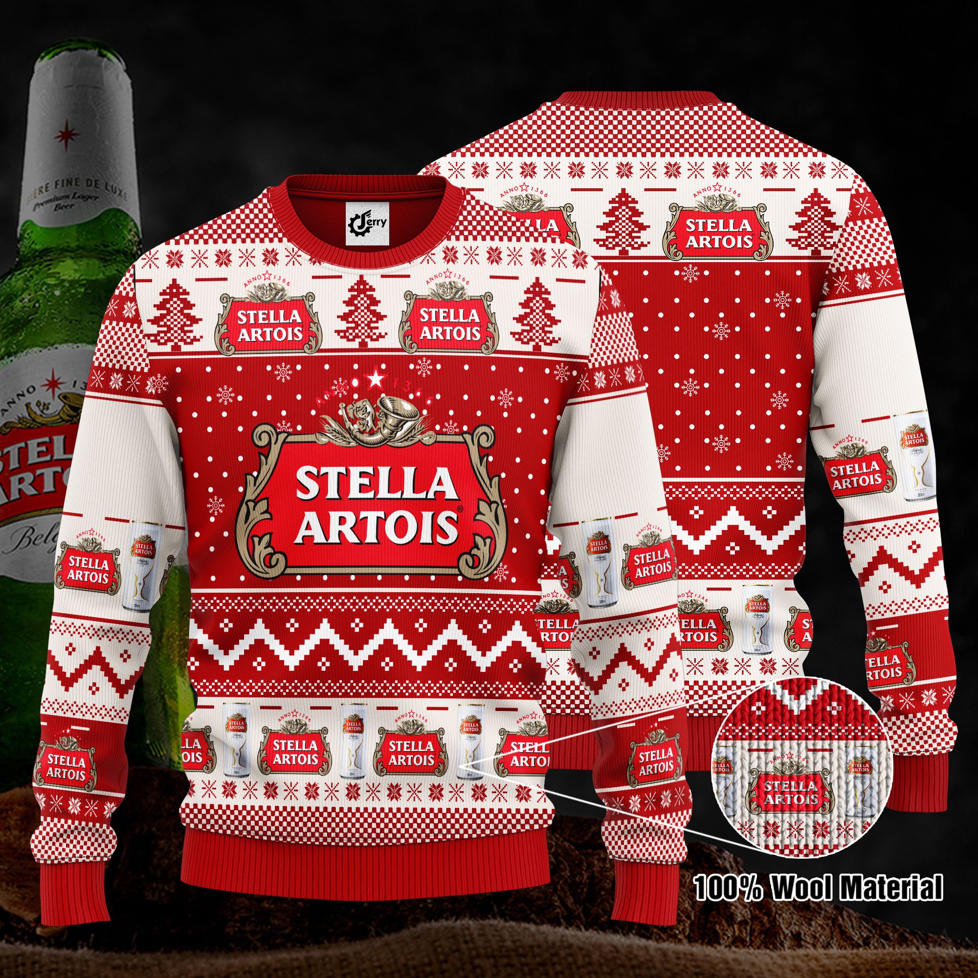 Stella Artois 3D Print Ugly Christmas Sweater, Hoodie, Zip Hoodie, Bomber Jacket