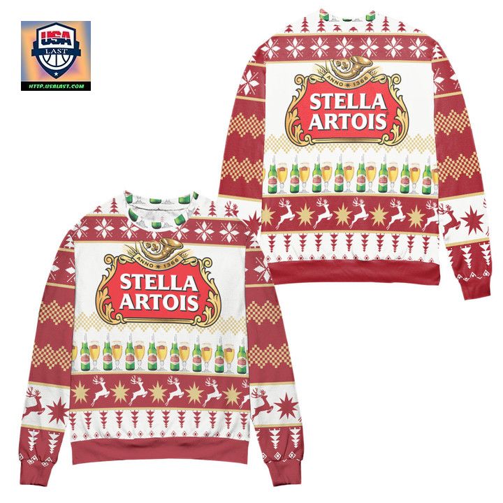 Stella Artois Beer Logo Christmas Pattern Ugly Christmas Sweater
