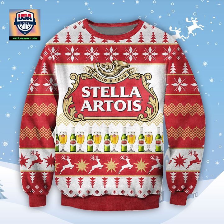 Stella Artois Belgium Beer Ugly Christmas Sweater