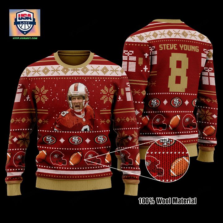 Steve Young 8 San Francisco 49Ers Nfl Christmas Sweater