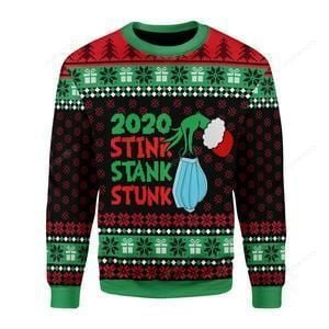 Stink Stank Stunk 2020 The Grinch And Face Mask Ugly Christmas Sweater, Perfect Holiday Gift