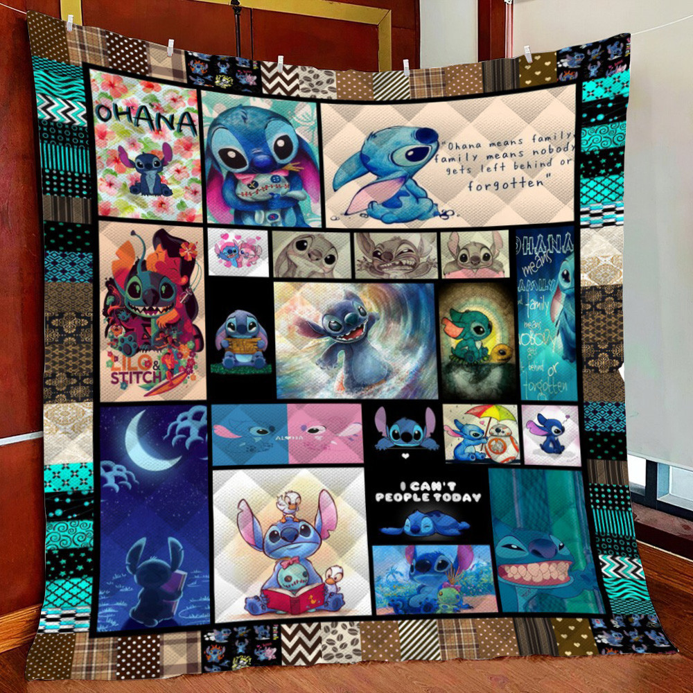 Stitch 03 Fleece Blanket Quilt Blanket For Bed
