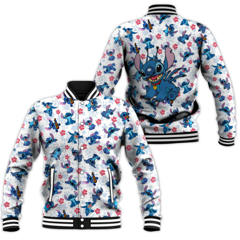 Stitch Fashion Baseball Jacket for Men & Women | Cartoon Fan Gift