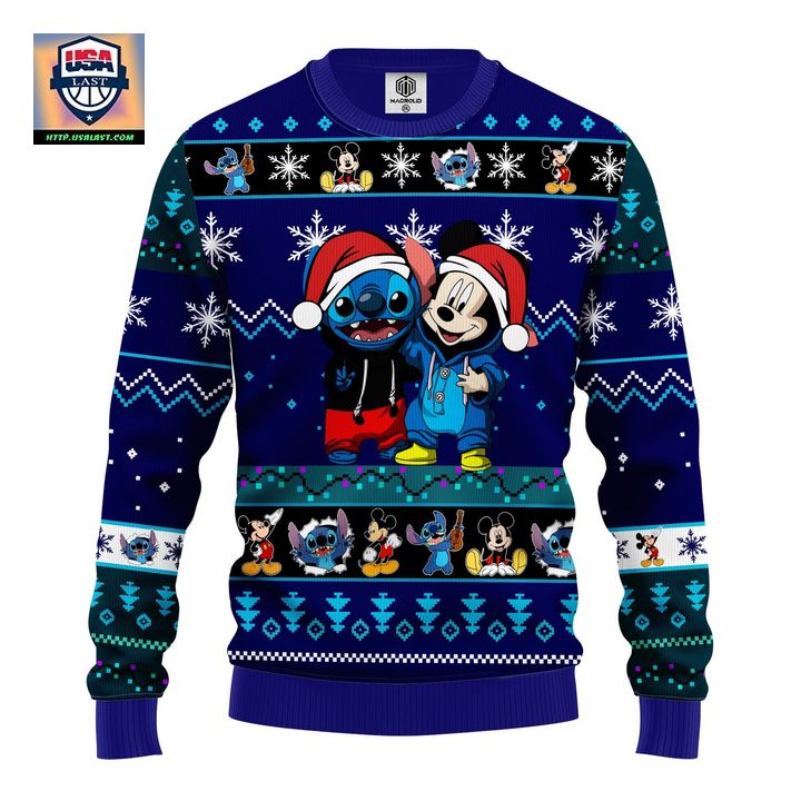 Stitch Mice Ugly Christmas Sweater Blue 1 Amazing Gift Idea Thanksgiving Gift