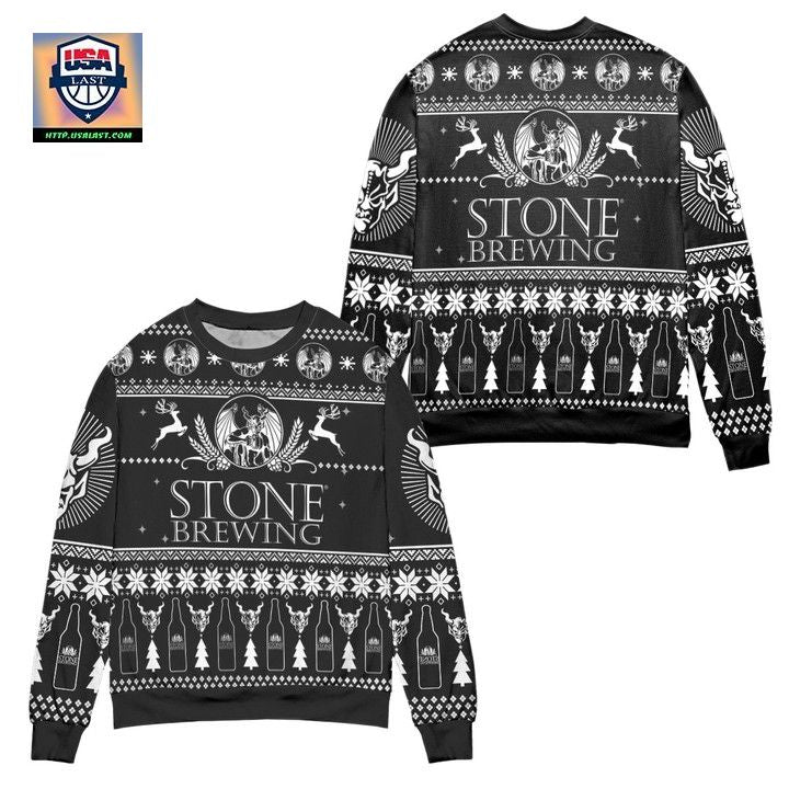 Stone Brewing Logo Christmas Pattern Ugly Christmas Sweater