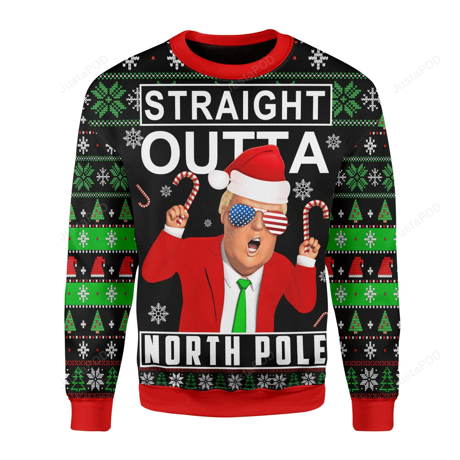 Straight Outta North Pole Ugly Christmas Sweater, Perfect Holiday Gift