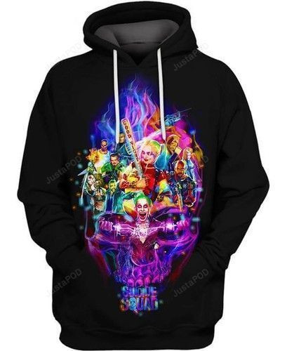 Suicide Squad Skull Joker Harley Quinn 3D All Over Print Hoodie & Zip Hoodie