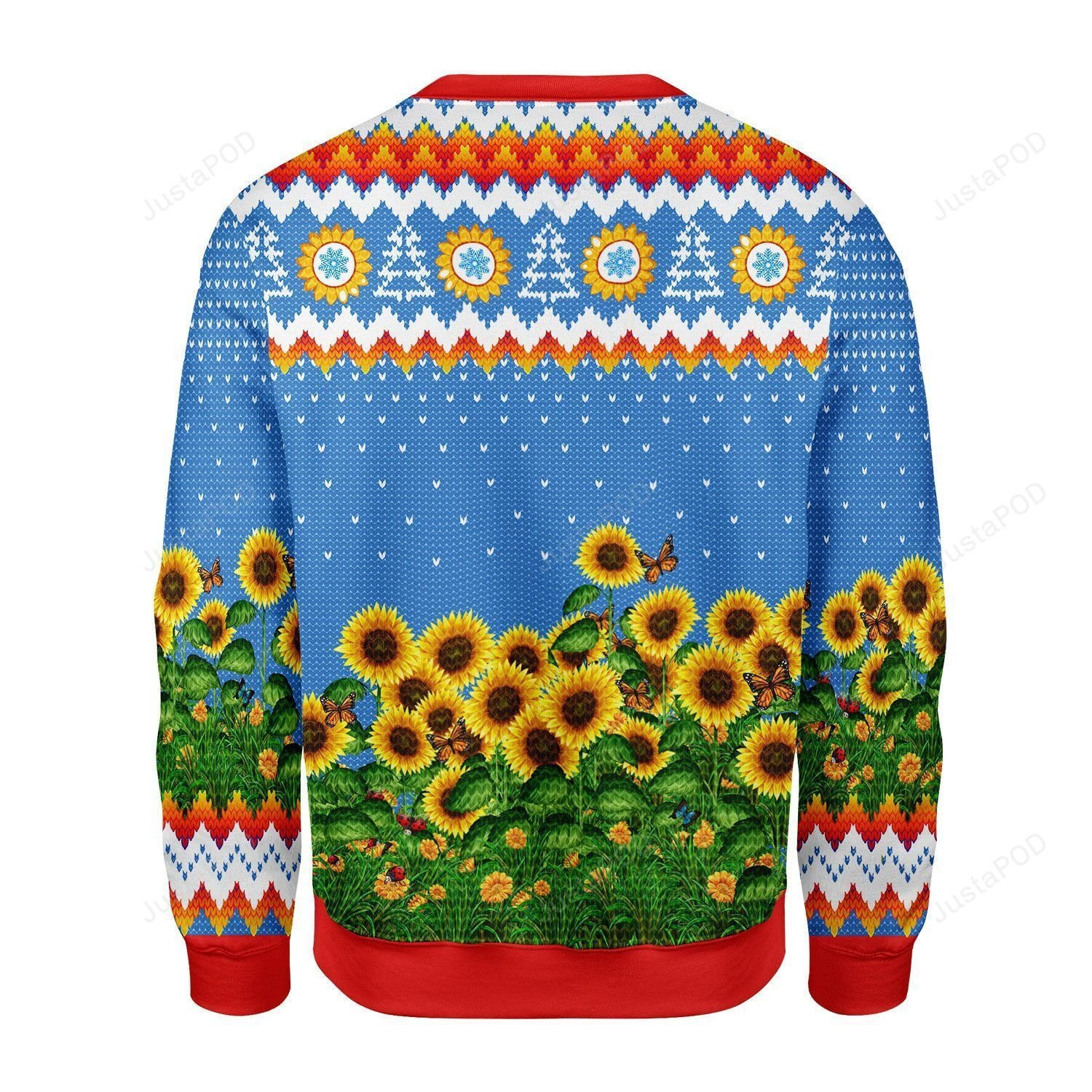 Sunflower Leo Running With Water Gun Ugly Christmas Sweater, Perfect Holiday Gift