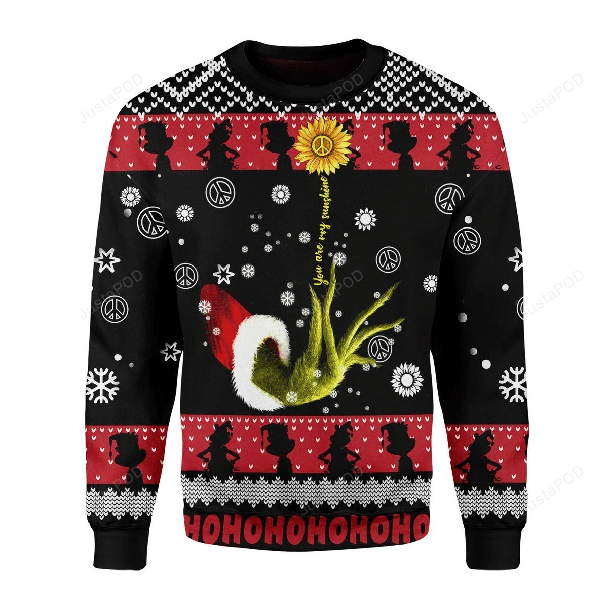 Sunflower You Are My Sunshine Ugly Christmas Sweater, Perfect Holiday Gift