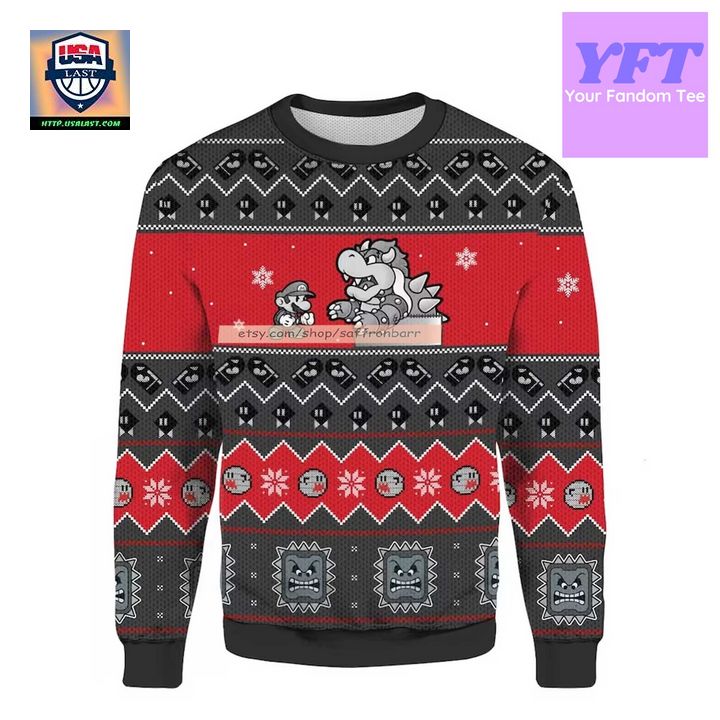 Super Mario No Pain No Game Super Mario Game Merry 3d Ugly Christmas Sweater