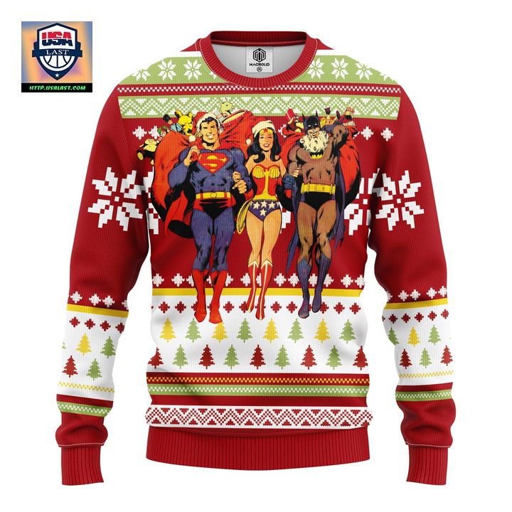 Superman Batman Wonder Woman Ugly Christmas Sweater Amazing Gift Idea Thanksgiving Gift