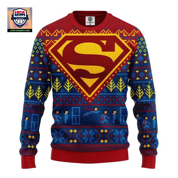 Superman Comic Ugly Christmas Sweater Amazing Gift Idea Thanksgiving Gift