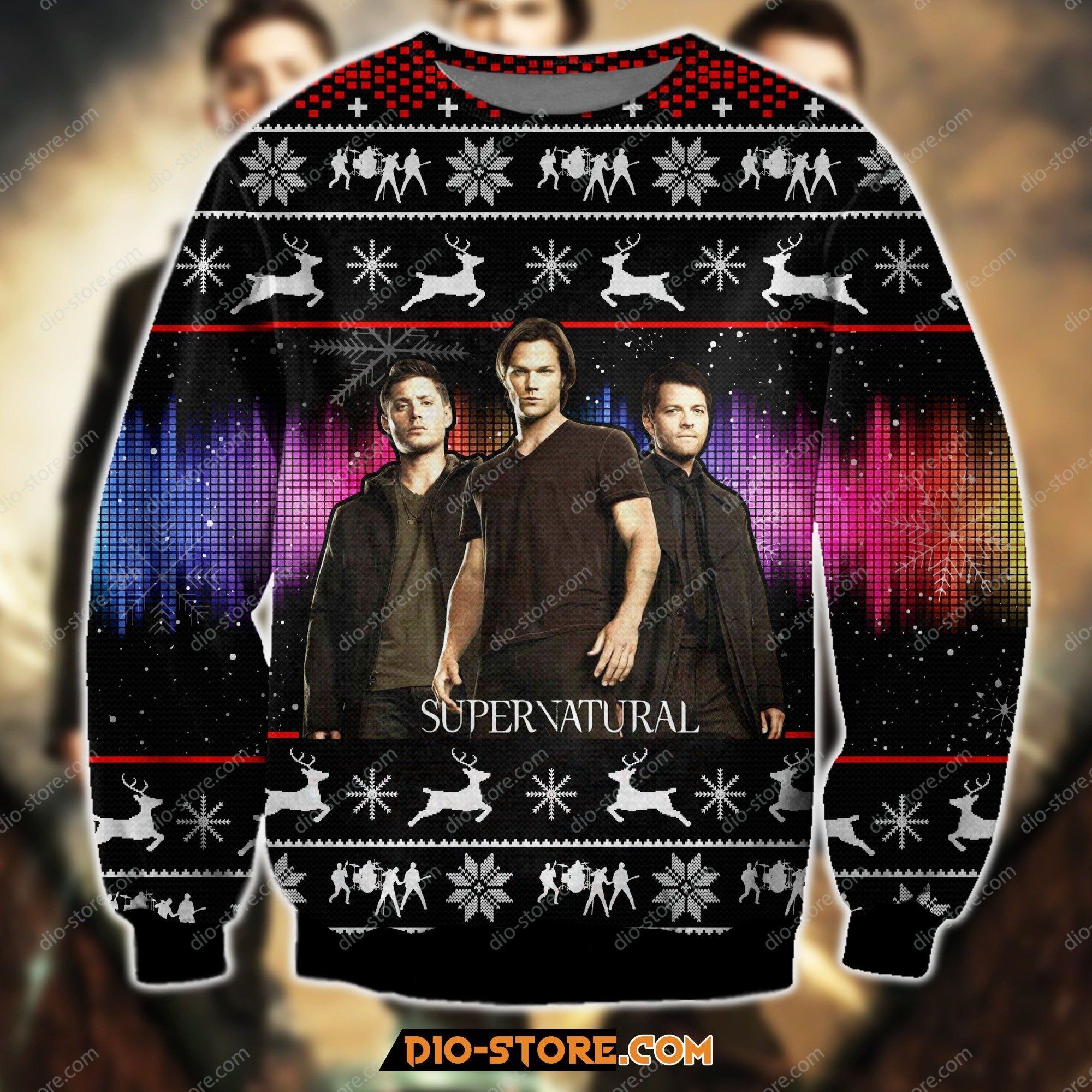 Supernatural 3D Print Knitting Pattern Ugly Christmas Sweater