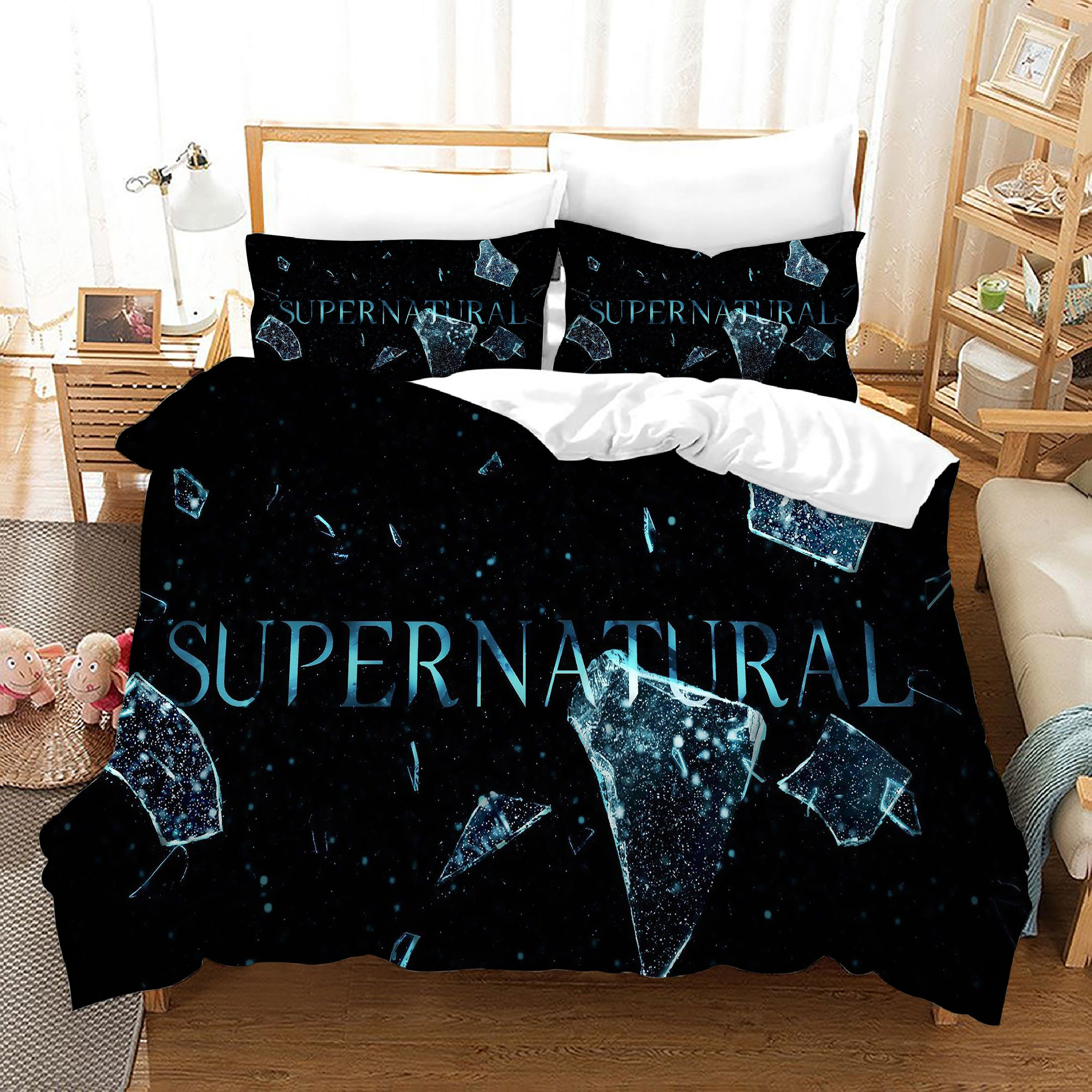 Supernatural Dean Sam Winchester Duvet Cover Quilt Cover Pillowcase Bedding Set Bed Linen Home Bedroom Decor
