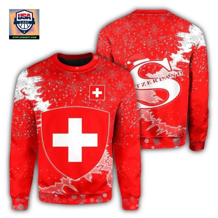 Switzerland Christmas Coat Of Arms Sweater X Style J78