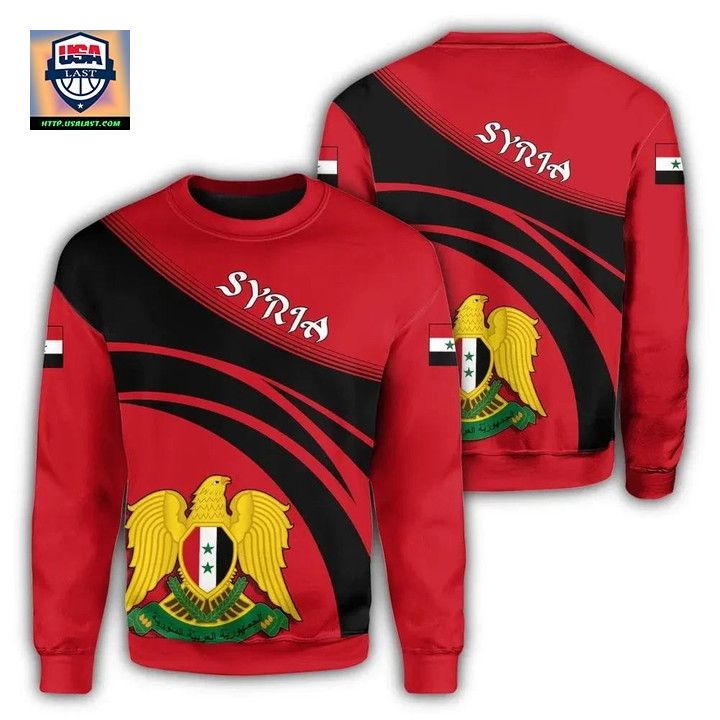 Syria Coat Of Arms Sweater Cricket Style J5W