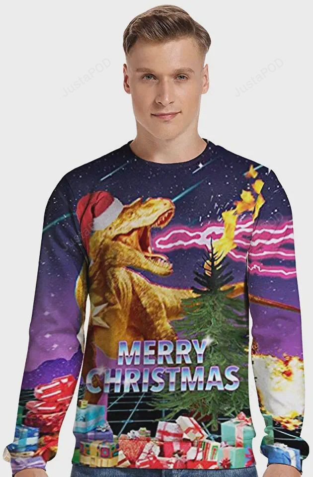T-Rex Merry Christmas Ugly Christmas Sweater,