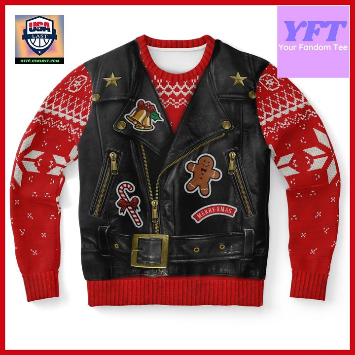 Tacky Biker Adult Gag Eve Xmas Festive Sons Of Santa 3d Ugly Christmas Sweater