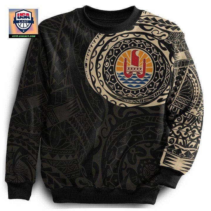 Tahiti In My Heart Polynesian Sweater Knitted Long-Sleeved Sweater 