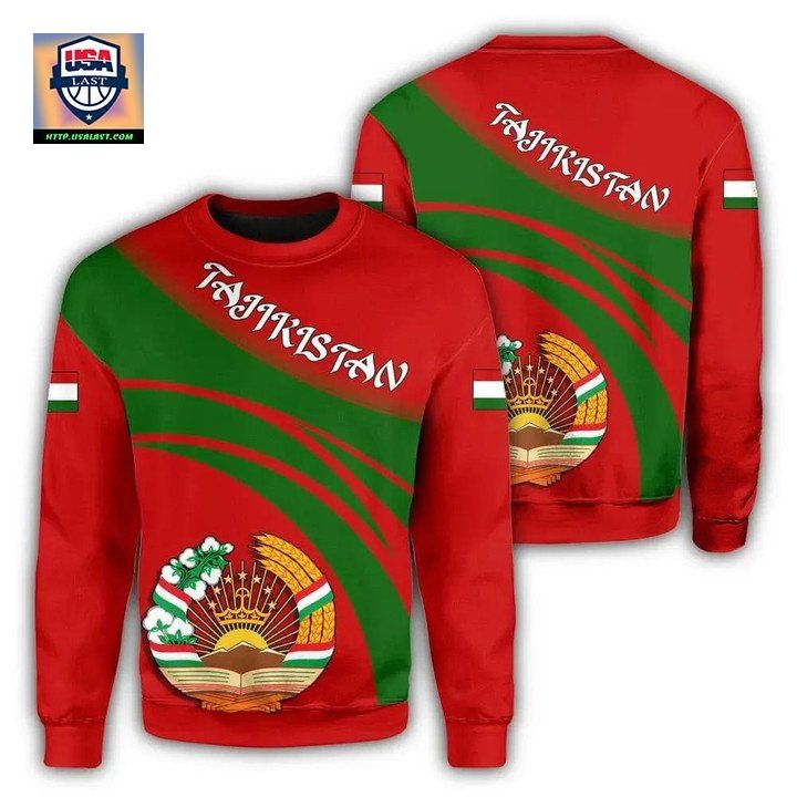 Tajikistan Coat Of Arms Sweater Cricket Style J5W