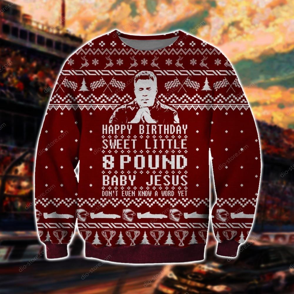 Talladega Nights Knitting Pattern 3D Print Ugly Christmas Sweater