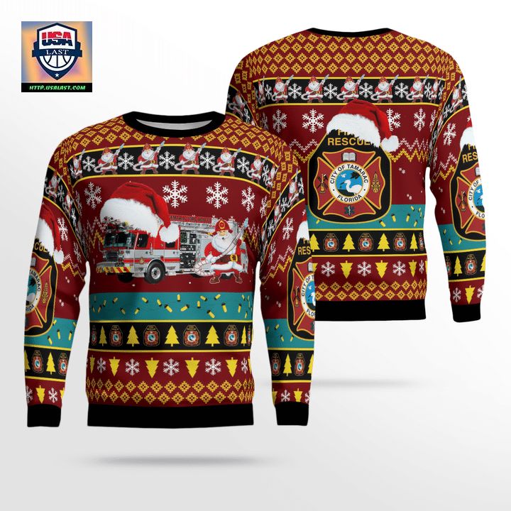 Tamarac Broward County Florida Tamarac Fire Department Christmas Sweater 3D