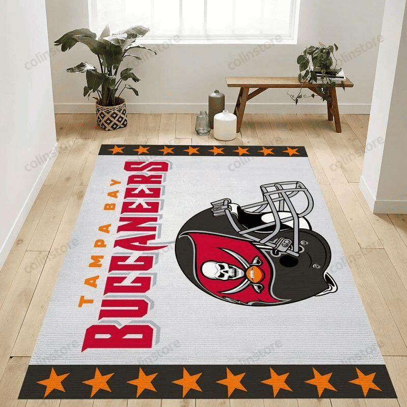 Tampa Bay Buccaneers 28 3D Rectangle Area Rug – Full Print Carpet For Living Room & Bedroom Home Decor