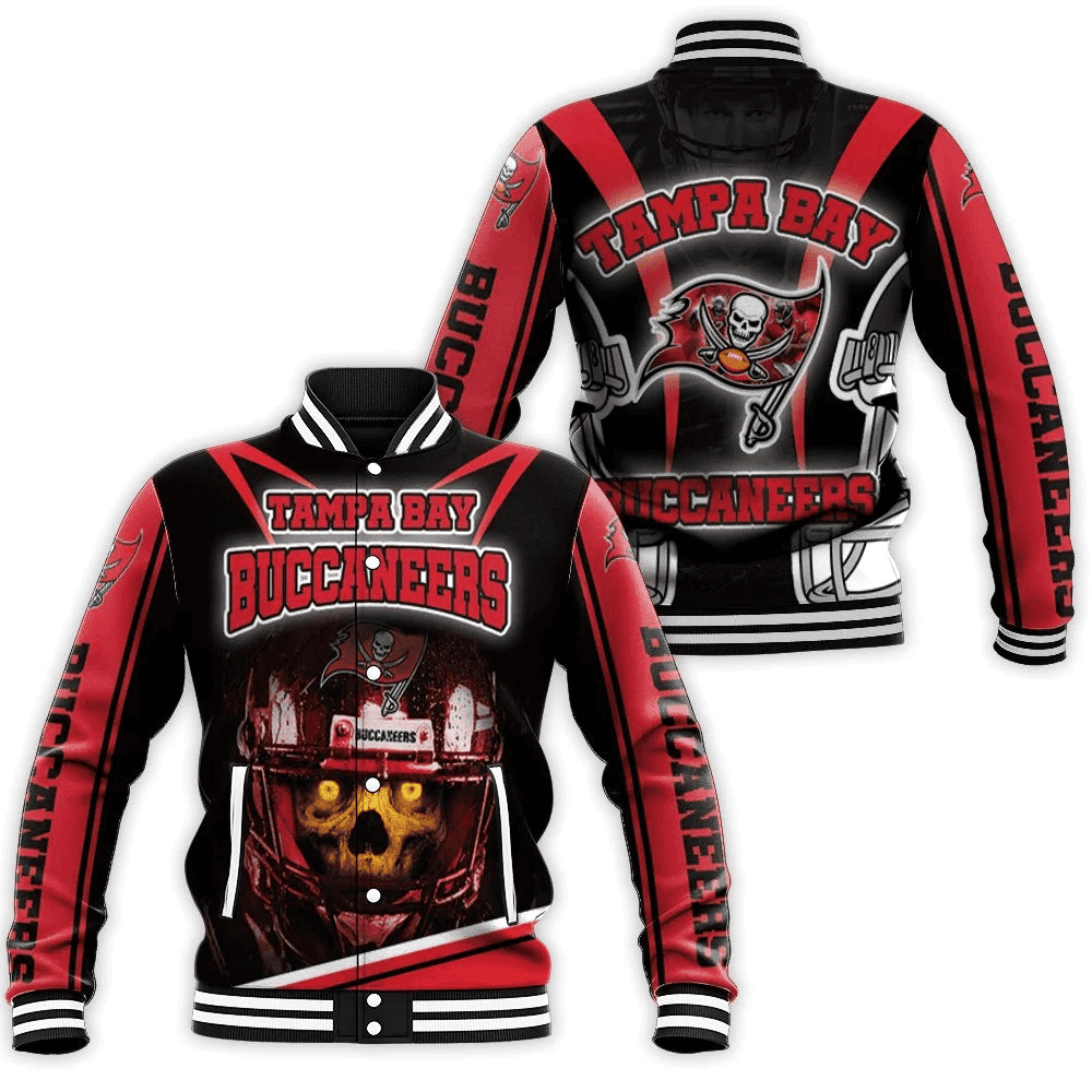 Tampa Bay Buccaneers Black Red Varsity Baseball Jacket for Men & Women | NFL Team Fan Gift