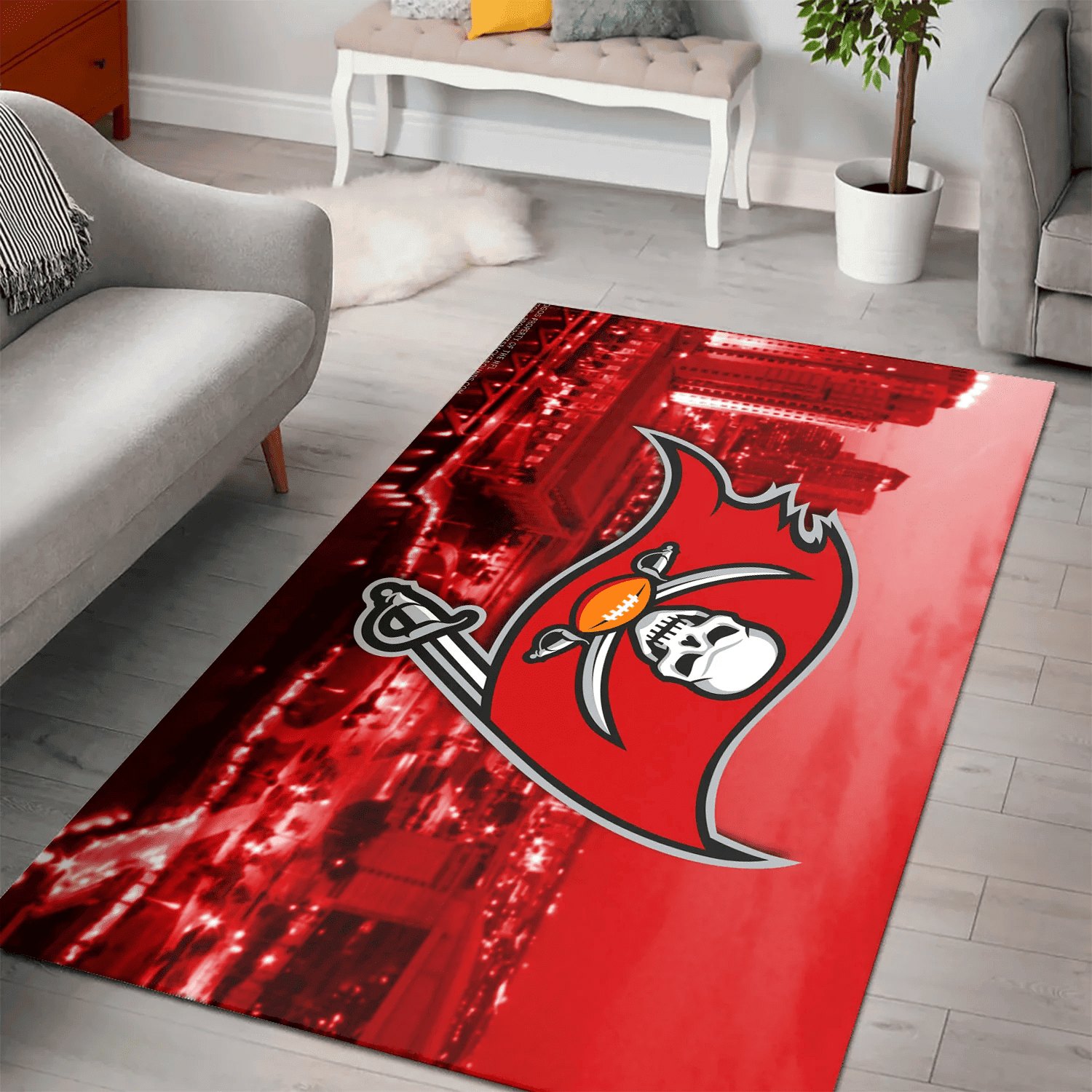 Tampa Bay Buccaneers City 3D Full Print Rectangle Area Rug – Full Print Carpet For Living Room & Bedroom Home Decor