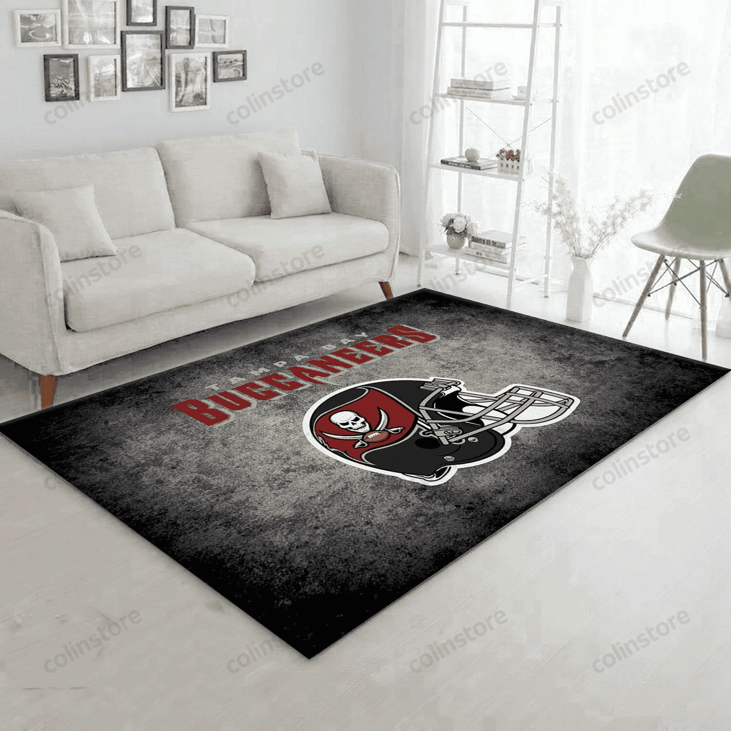 Tampa Bay Buccaneers Imperial Distressed Rug Rectangle Area Rug – Full Print Carpet For Living Room & Bedroom Home Decor