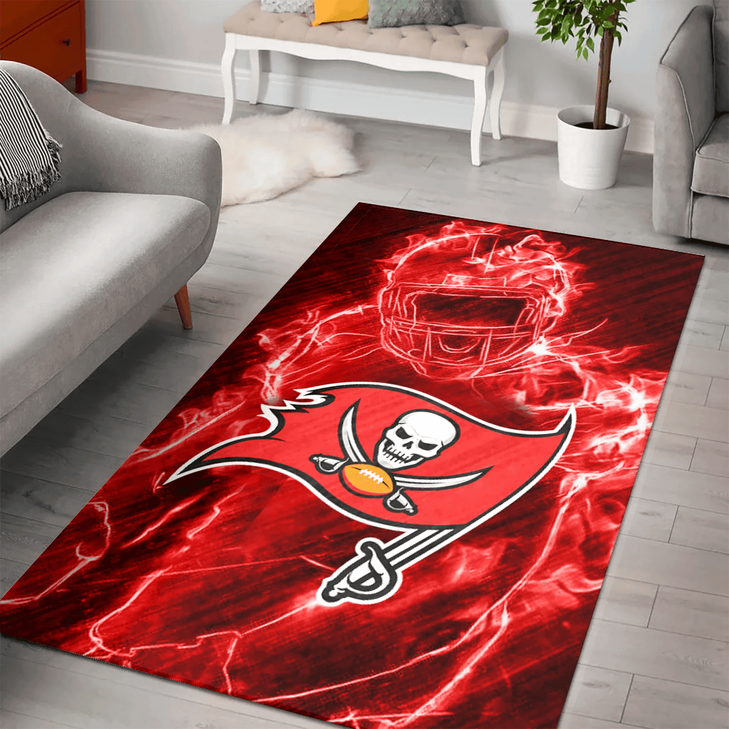Tampa Bay Buccaneers Legend 3D Full Print Rectangle Area Rug – Full Print Carpet For Living Room & Bedroom Home Decor