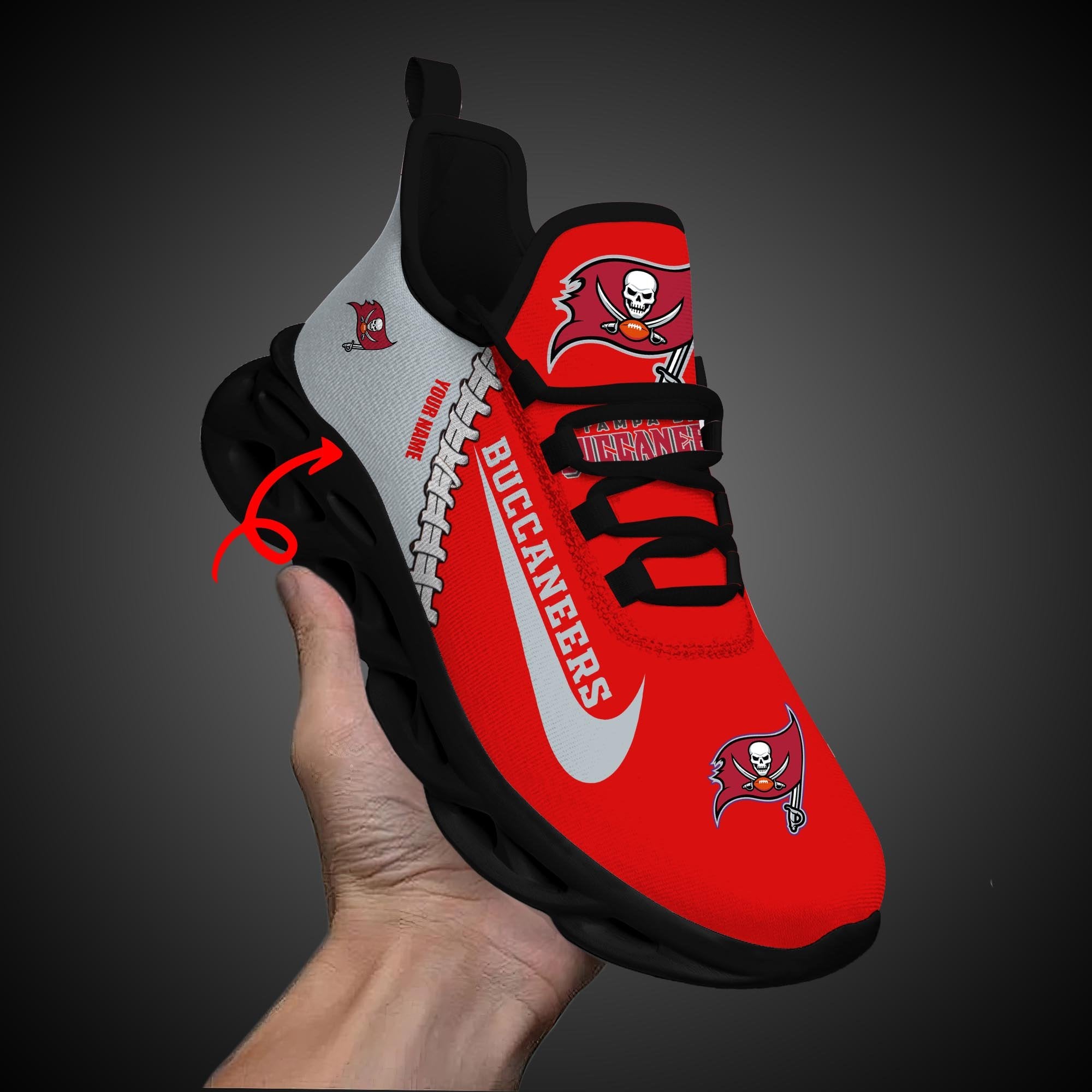 Tampa Bay Buccaneers Max Soul Shoes Sneakers for Men And Women – NFL Football Fan Shoes, Team Sneakers - Image 7