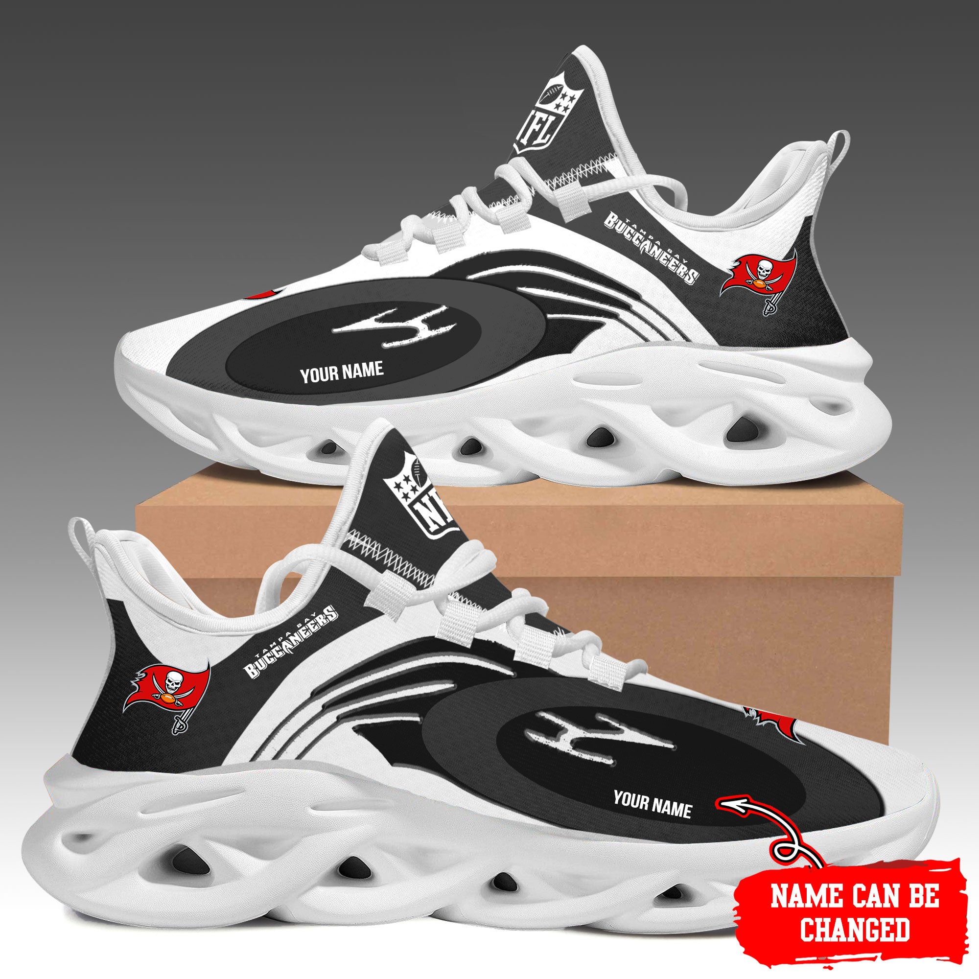 Tampa Bay Buccaneers Max Soul Shoes Sneakers for Men And Women – NFL Football Fan Shoes, Team Sneakers