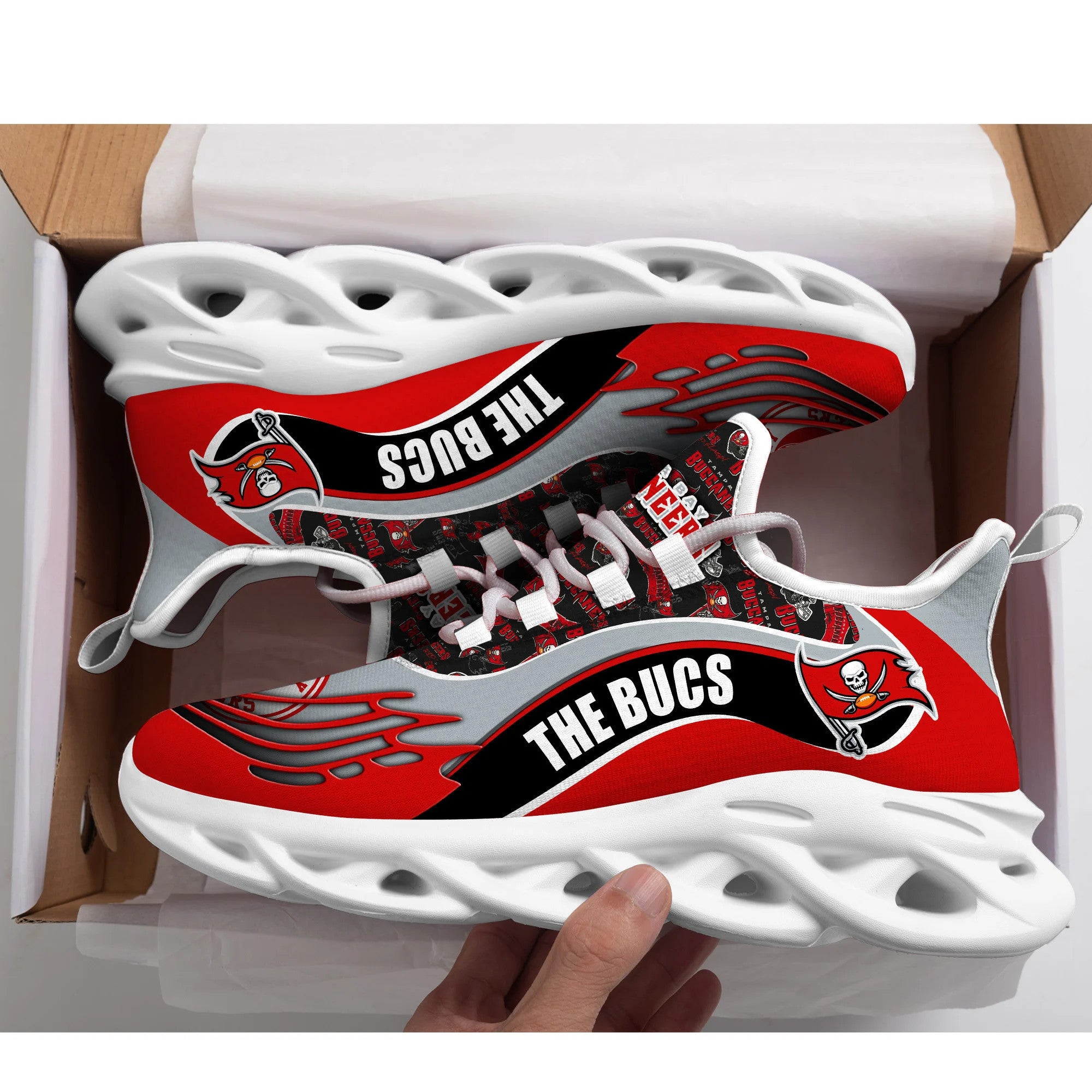 Tampa Bay Buccaneers NFL Max Soul Shoes Sneakers for Men And Women – NFL Football Fan Shoes, Team Sneakers
