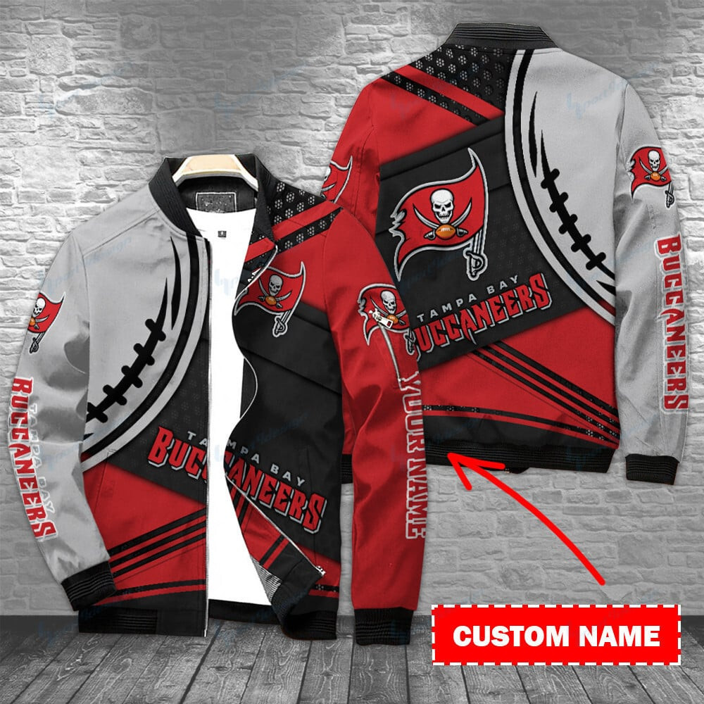 Tampa Bay Buccaneers Personalized Bomber Jacket | NFL Team Jacket for Men & Women | Football Fan Gift