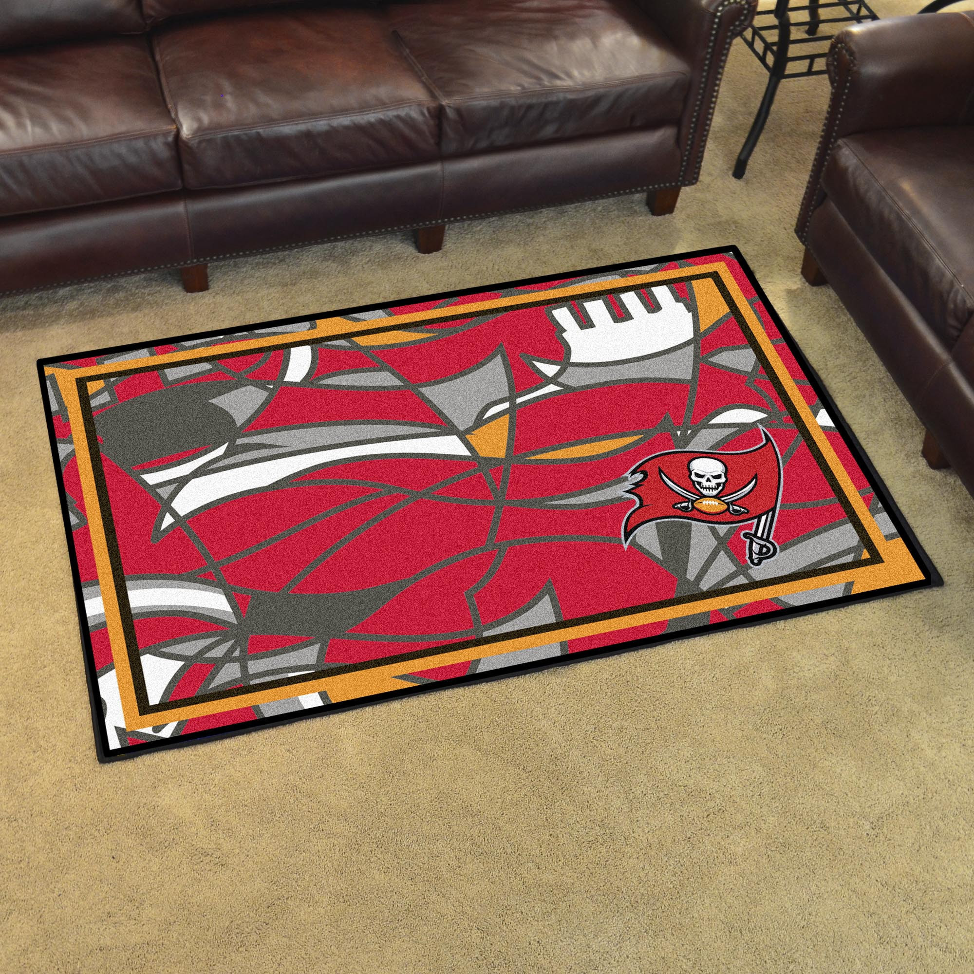 Tampa Bay Buccaneers Plush Rectangle Area Rug – Full Print Carpet For Living Room & Bedroom Home Decor
