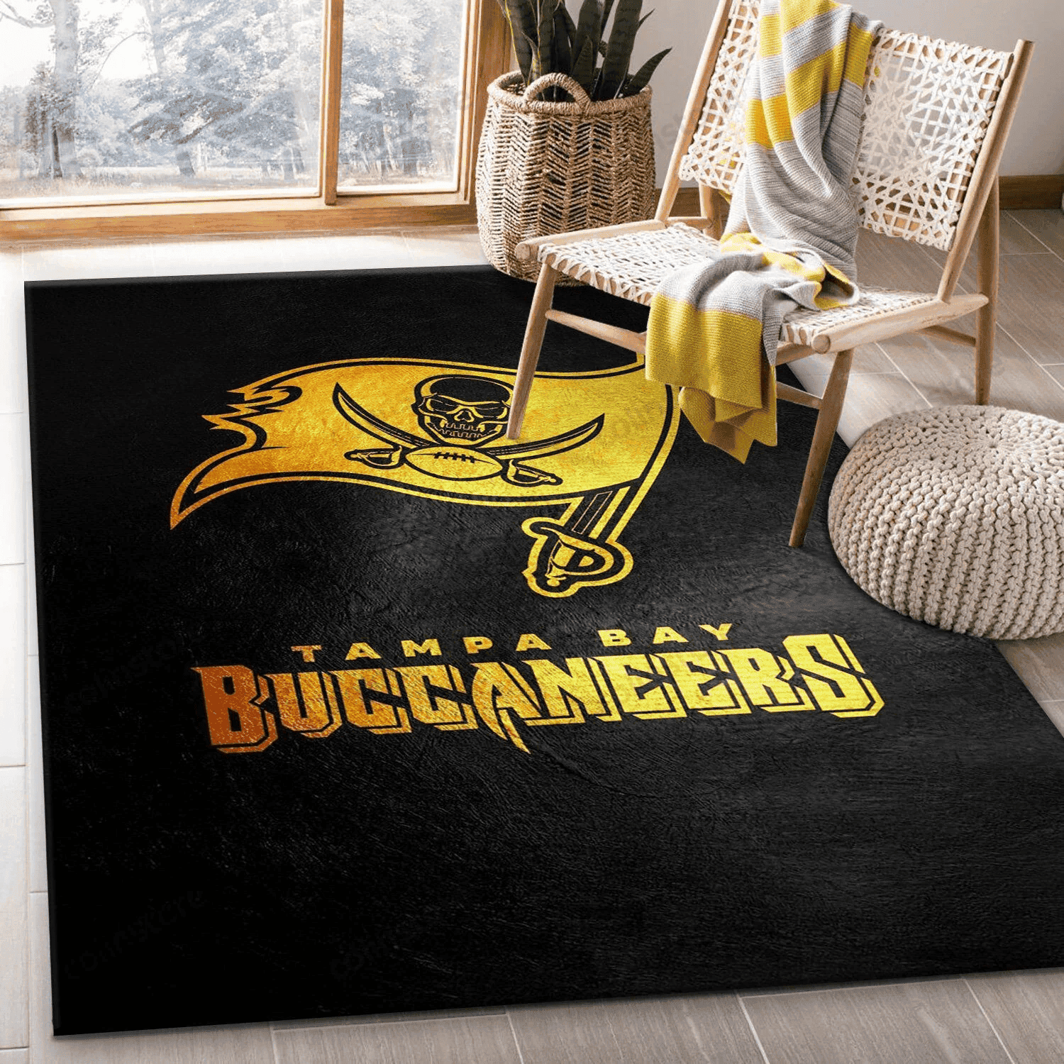 Tampa Bay Buccaneers Rectangle Area Rug – Full Print Carpet For Living Room & Bedroom Home Decor