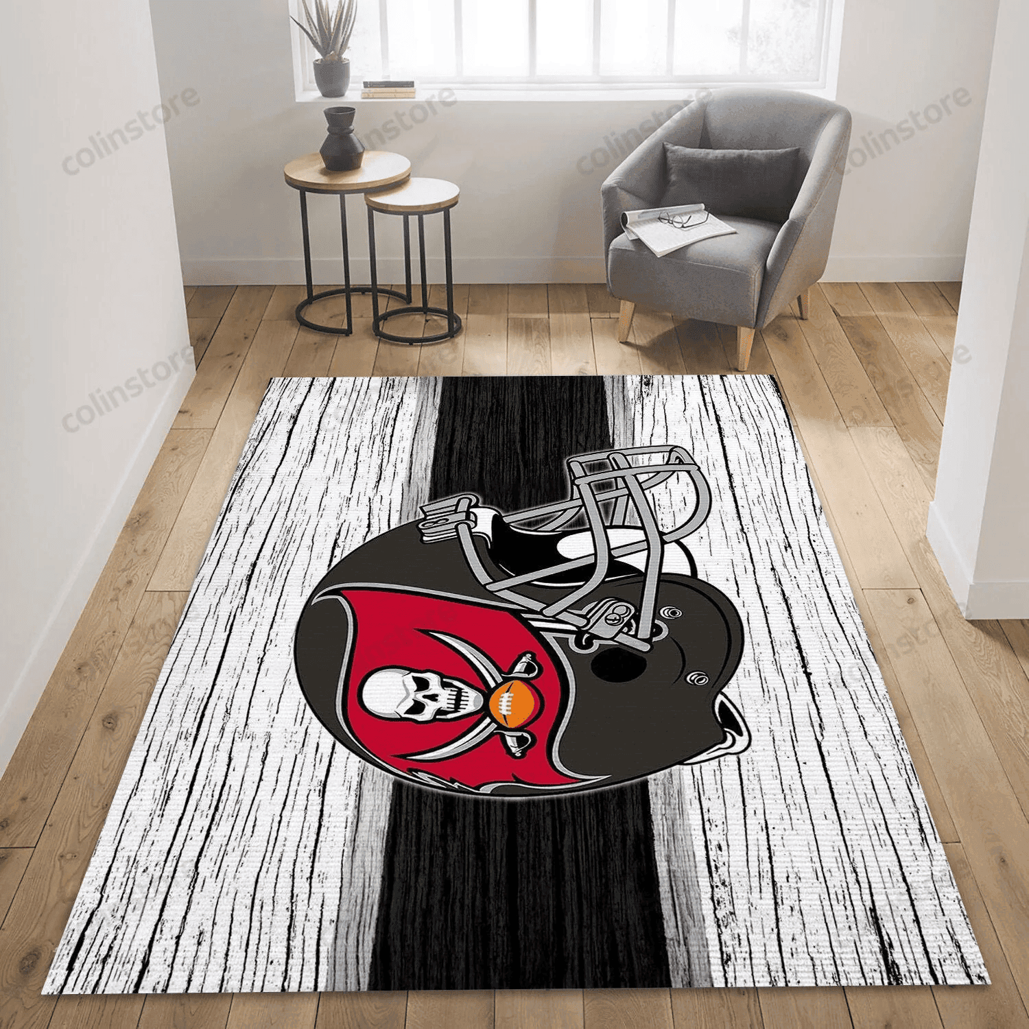 Tampa Bay Buccaneers Rectangle Area Rug – Full Print Carpet For Living Room & Bedroom Home Decor