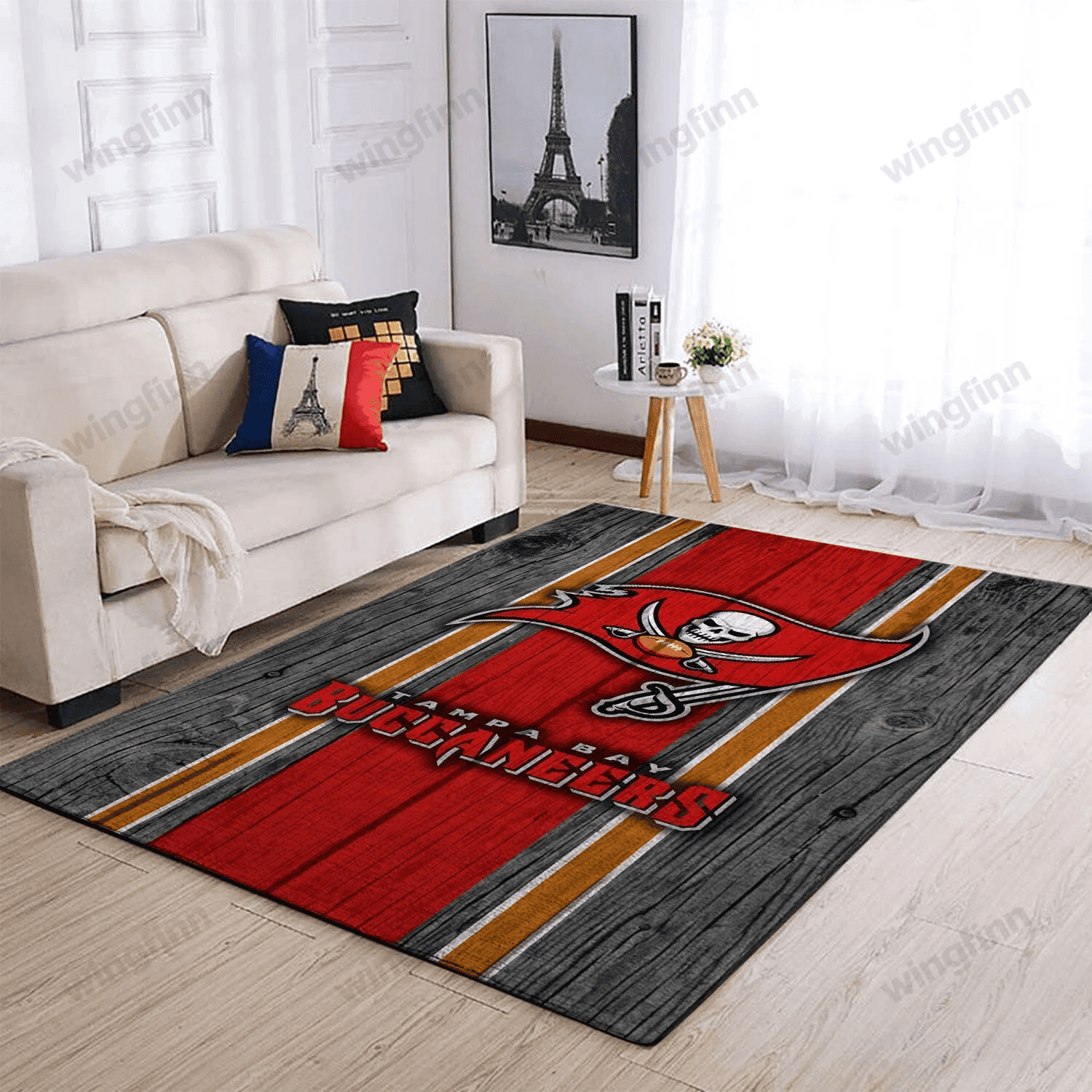 Tampa Bay Buccaneers Rectangle Area Rug – Full Print Carpet For Living Room & Bedroom Home Decor
