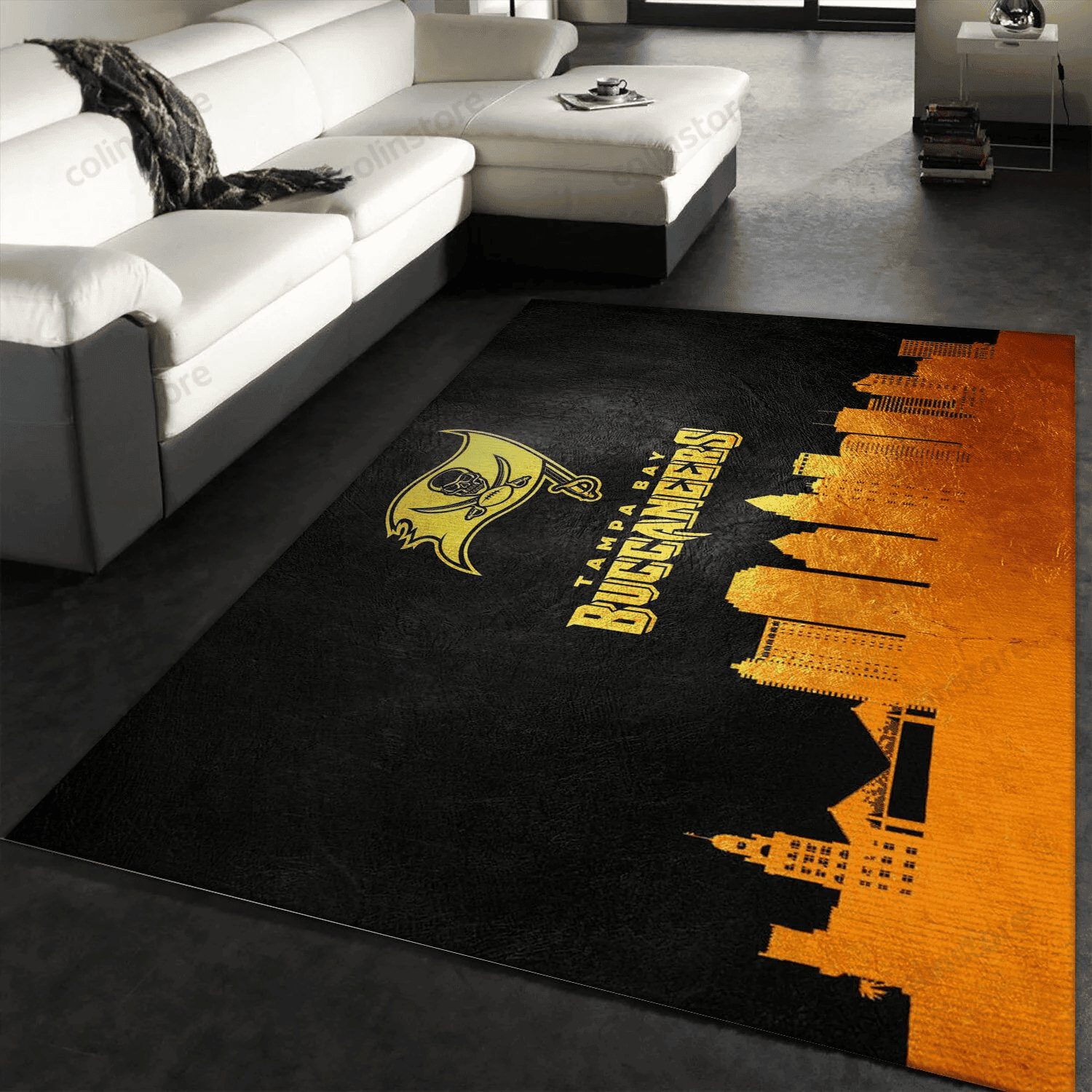 Tampa Bay Buccaneers Rectangle Area Rug – Full Print Carpet For Living Room & Bedroom Home Decor